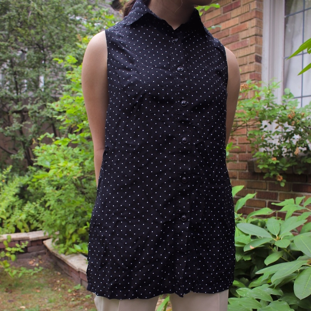 Nordstrom Polka Dot Sleeveless Blouse